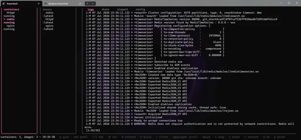 Screenshot of lazywslcontainer