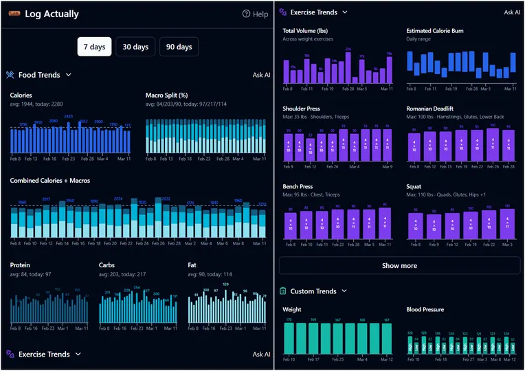 Screenshot of Log Actually