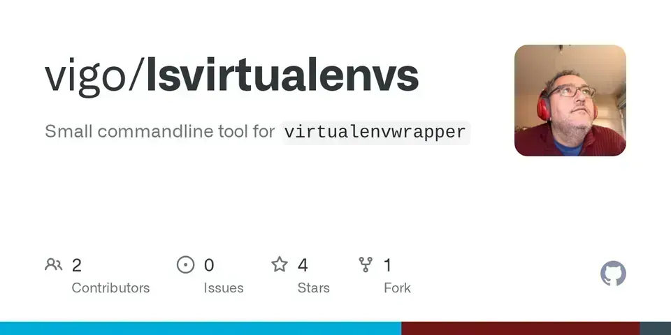 Screenshot of lsvirtualenvs