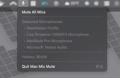 Screenshot of Mac Mic Mute