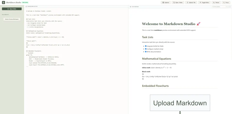 Screenshot of Markdown Studio