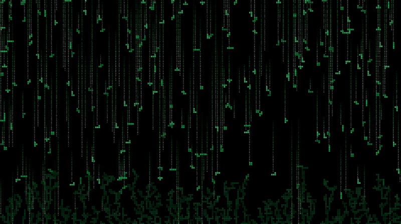 Screenshot of Matrix Tetris Screen Saver