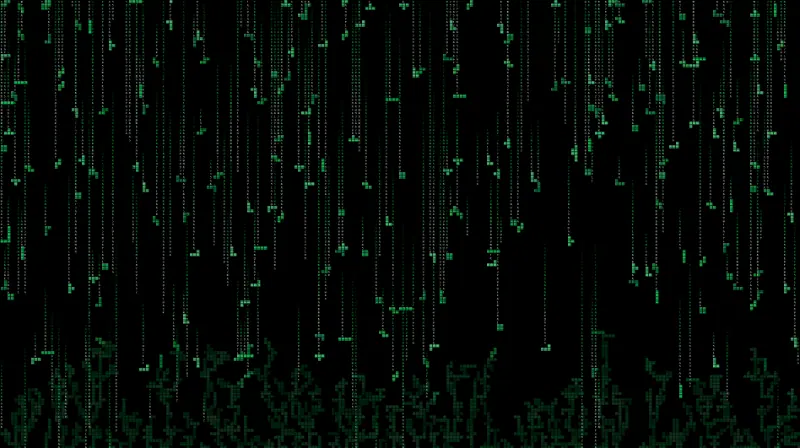 Screenshot of Matrix Tetris Screen Saver