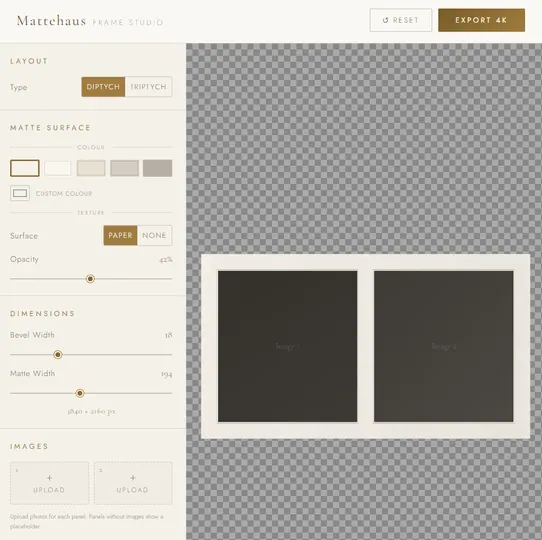 Screenshot of Mattehaus ▪ Frame Studio