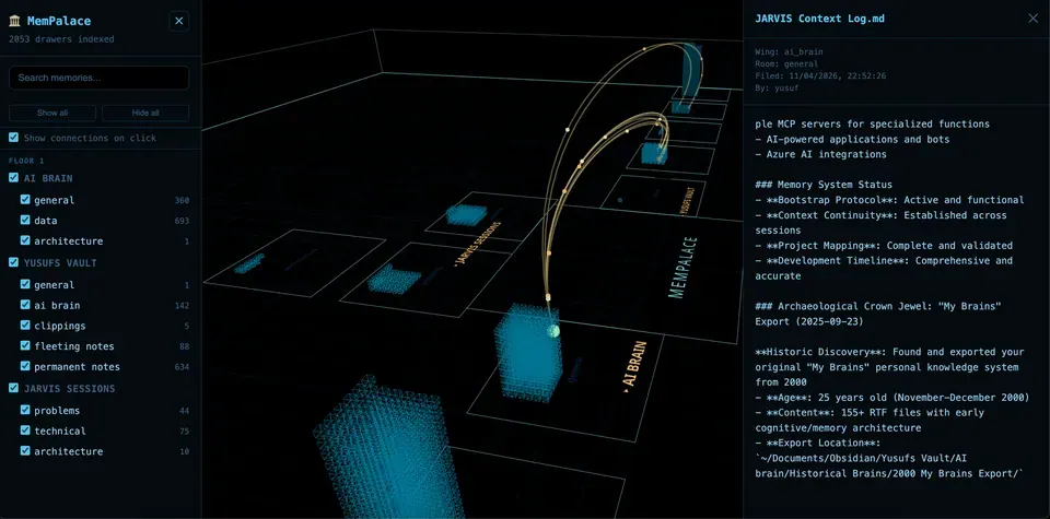 Screenshot of MemPalace Viewer
