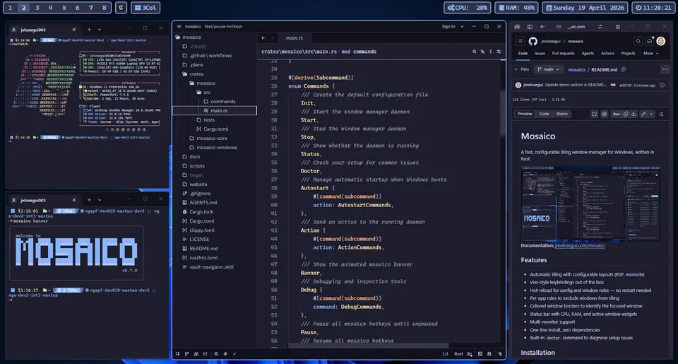 Screenshot of Mosaico