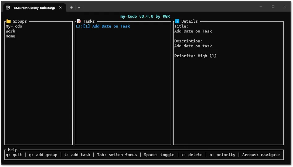 Screenshot of my-todo