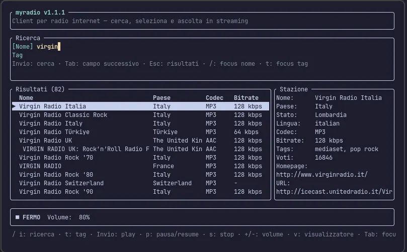Screenshot of myradio