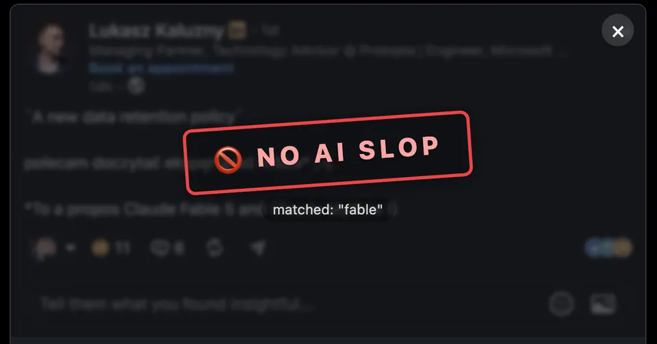 Screenshot of NoAiSlop