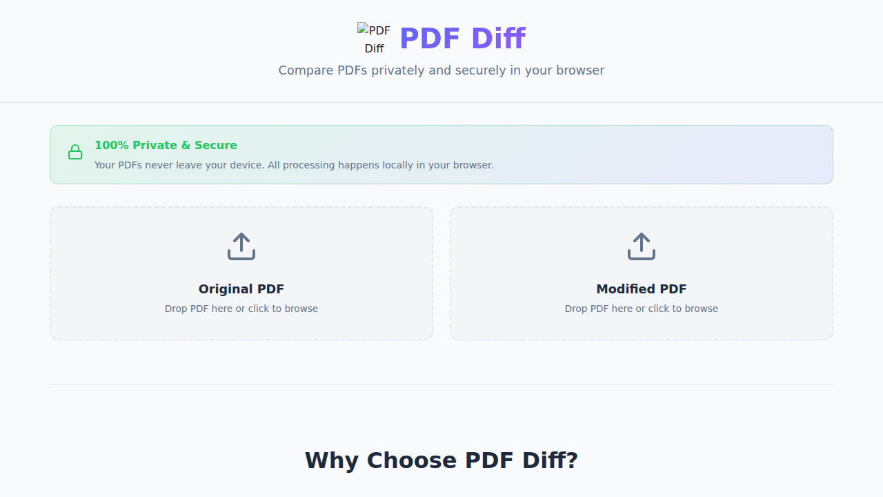 Screenshot of PDF Diff