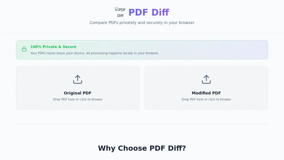 Screenshot of PDF Diff