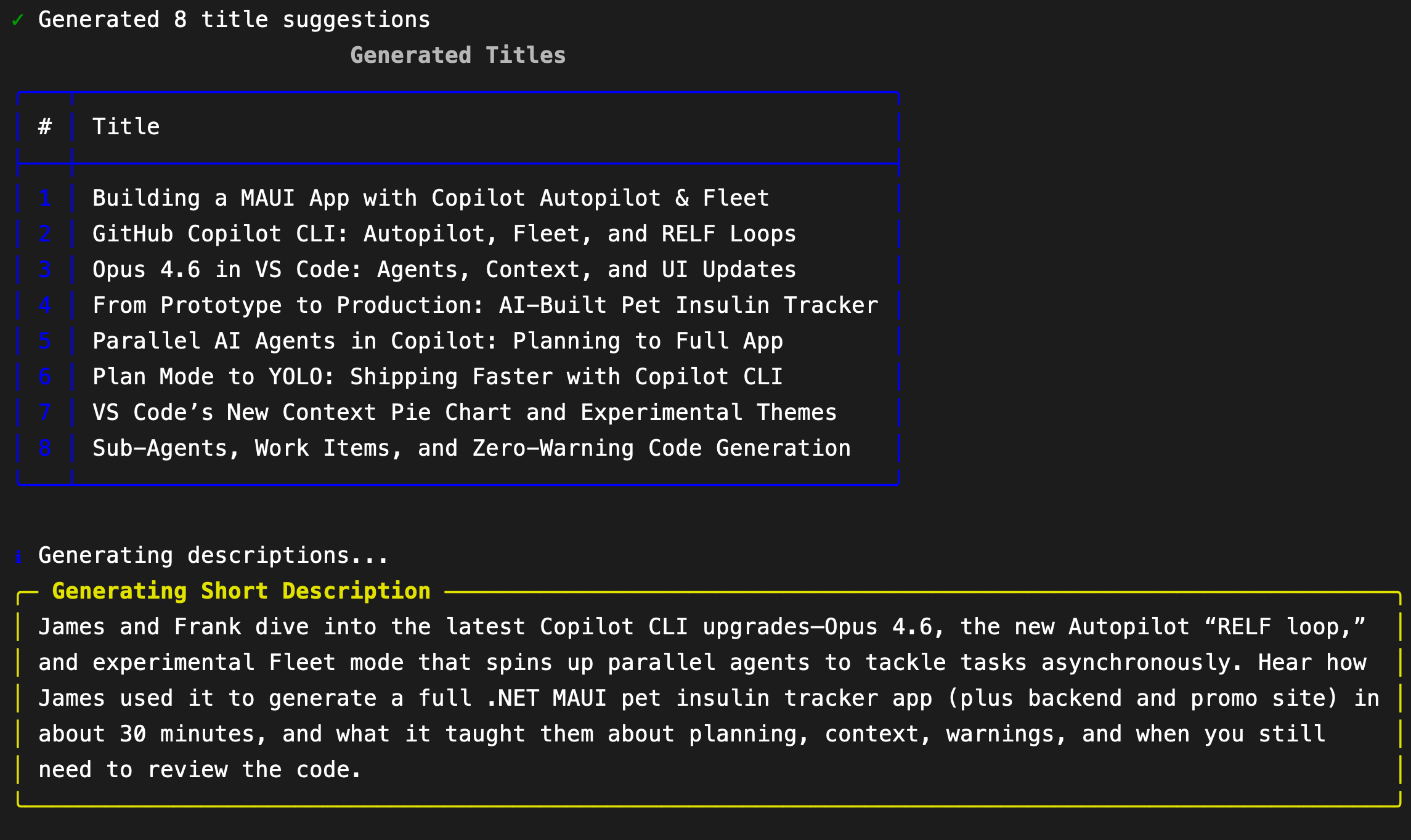 Screenshot of Podcast Metadata Generator