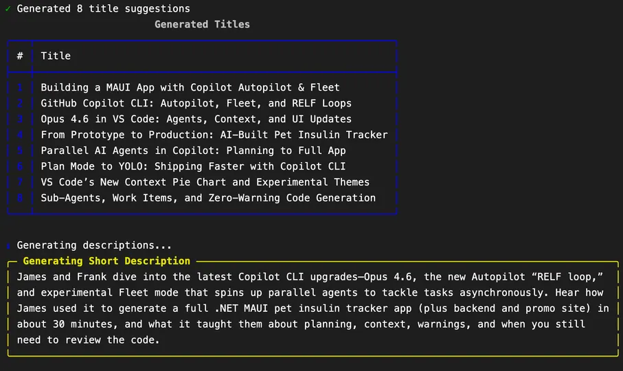 Screenshot of Podcast Metadata Generator