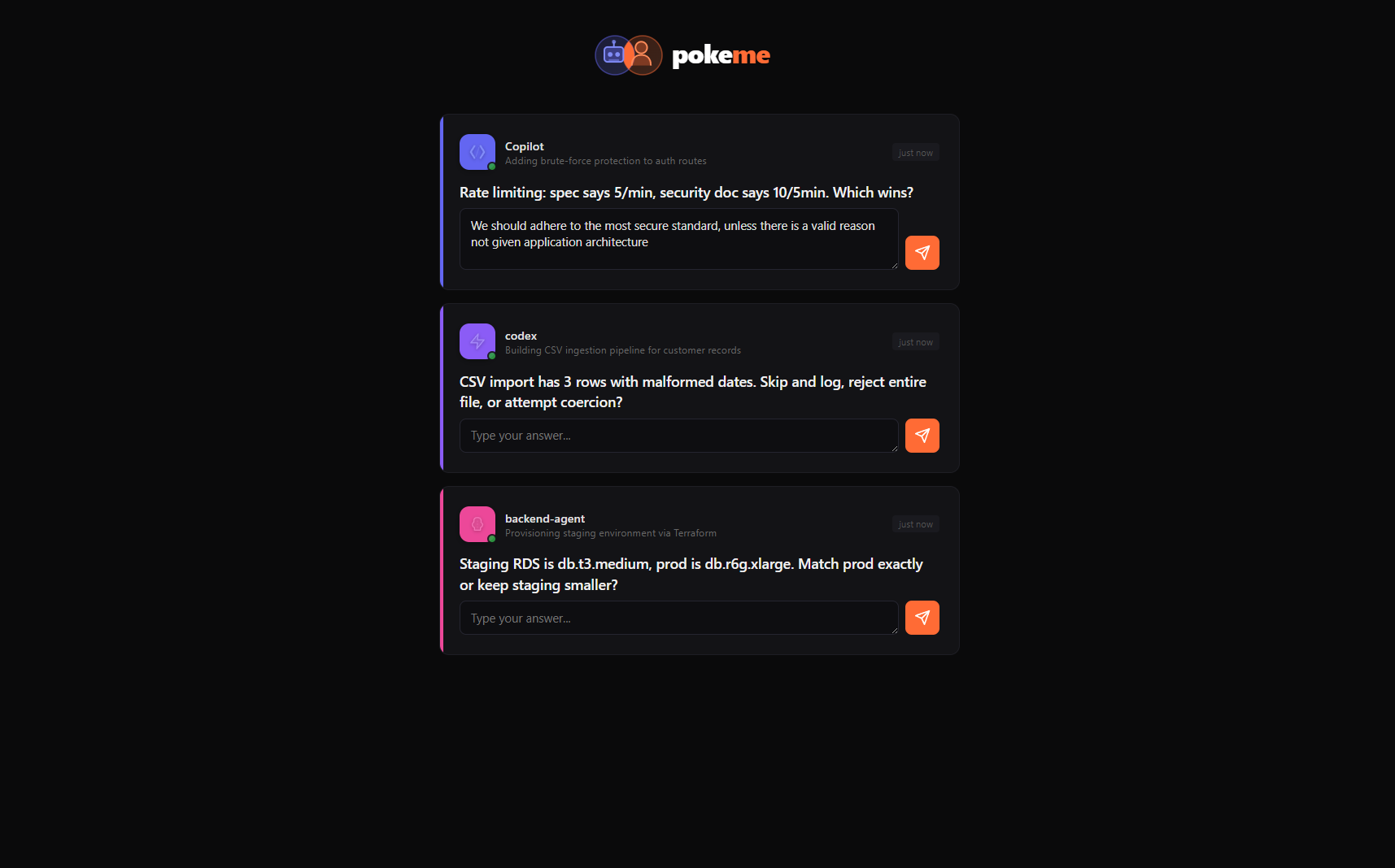 Screenshot of PokeMe