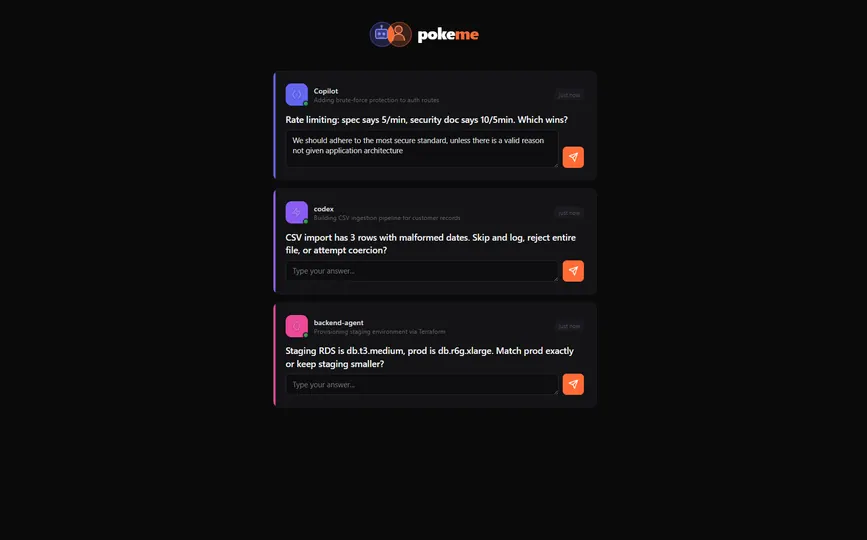 Screenshot of PokeMe