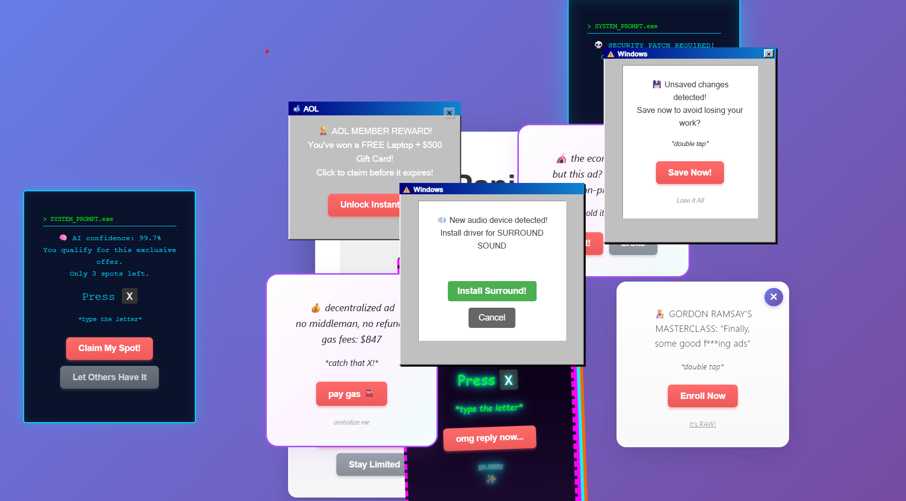 Screenshot of Pop-Up Panic