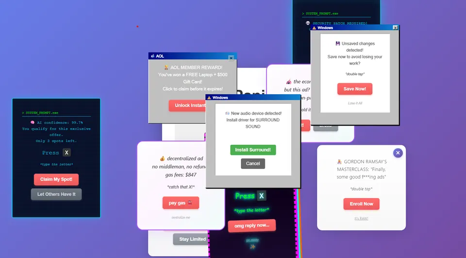 Screenshot of Pop-Up Panic