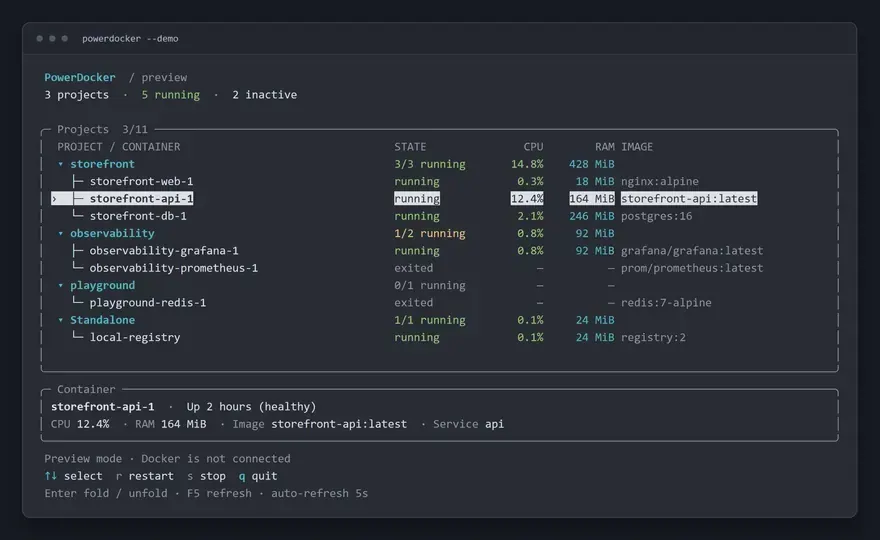 Screenshot of PowerDocker