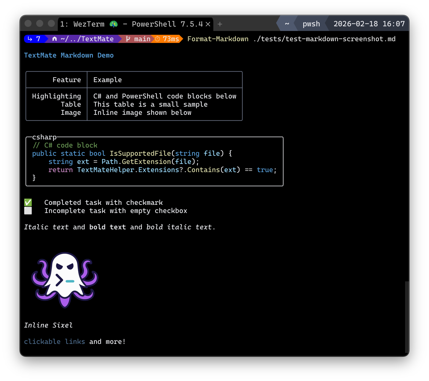 Screenshot of PS TextMate