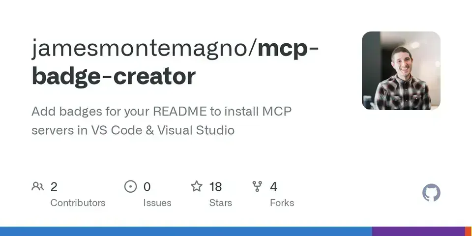 Screenshot of README Badge Creator