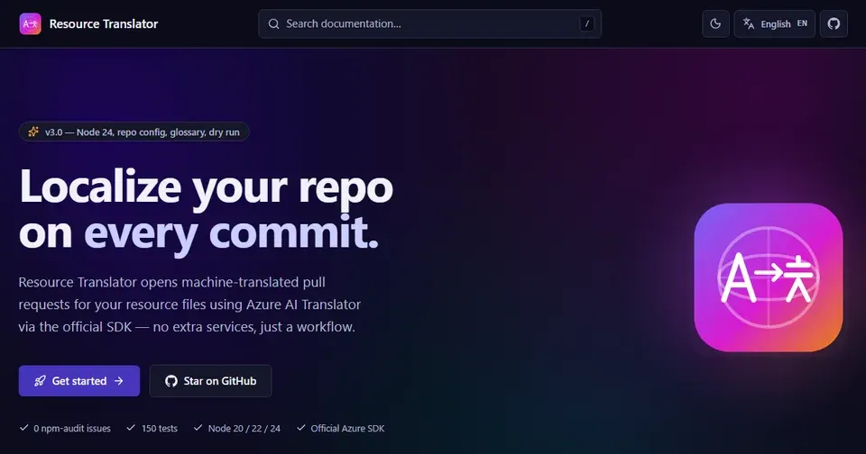 Screenshot of Resource Translator