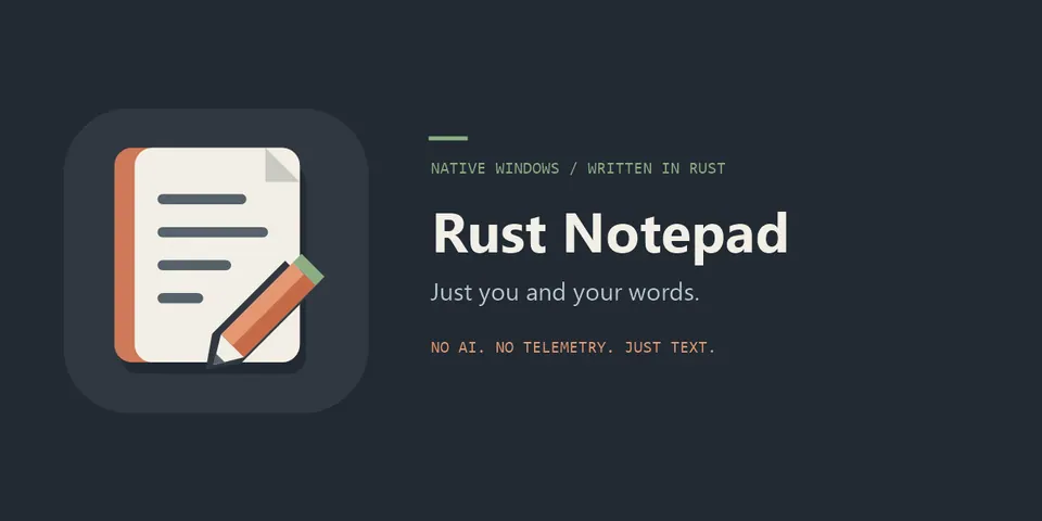 Screenshot of Rust Notepad