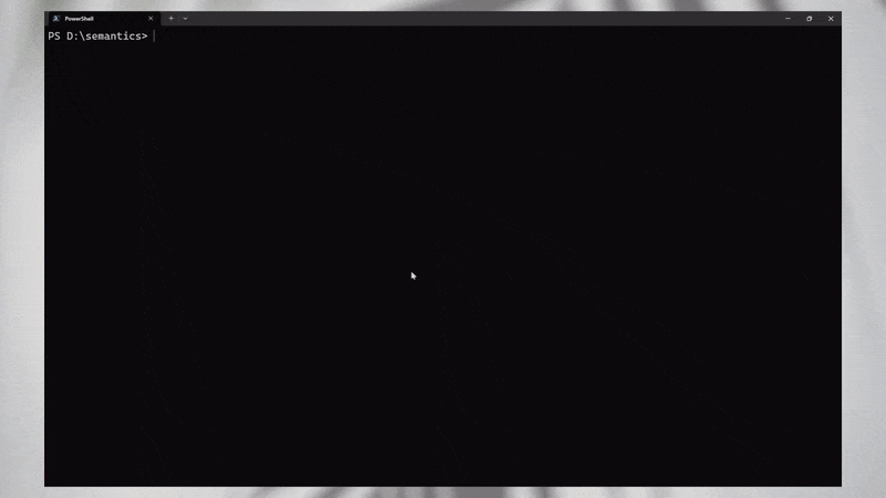 Screenshot of Semantics CLI