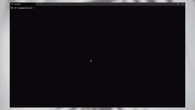 Screenshot of Semantics CLI