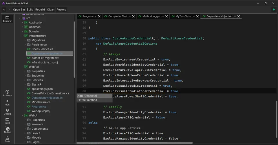 Screenshot of SharpIDE