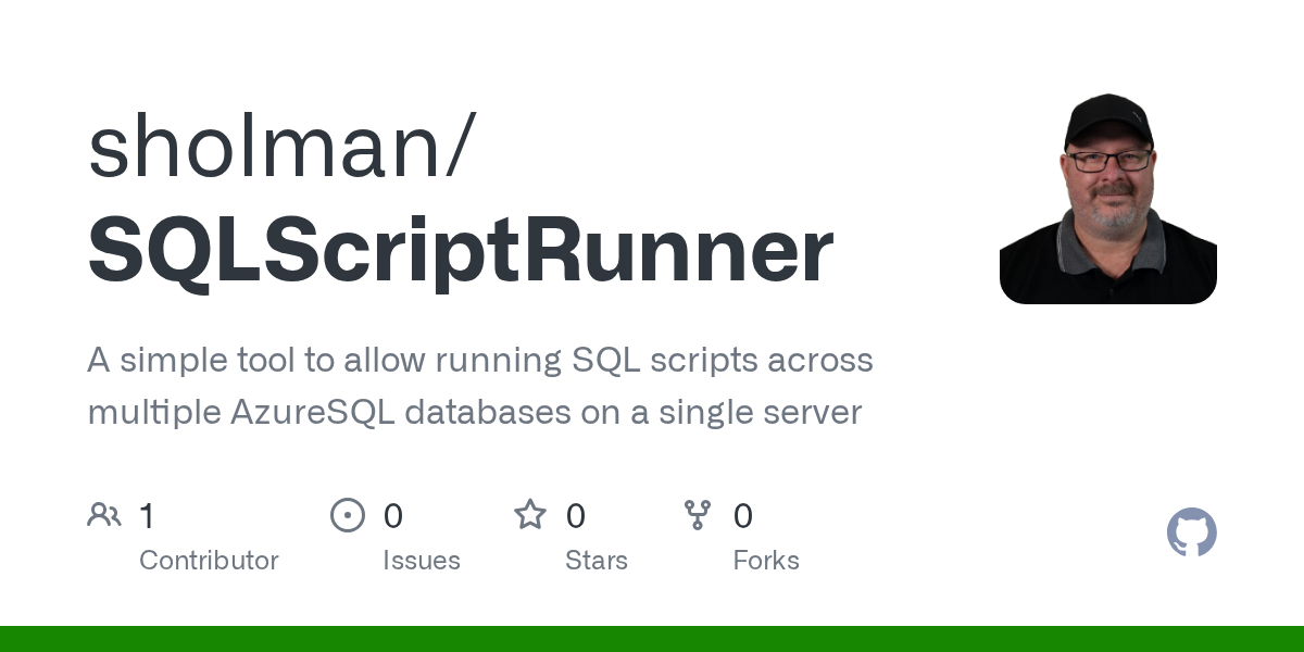 Screenshot of SQL Script Runner