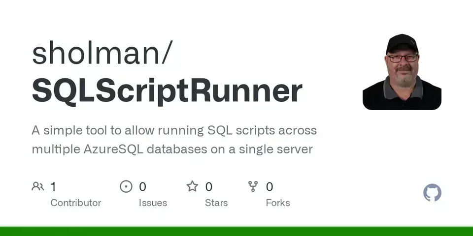 Screenshot of SQL Script Runner