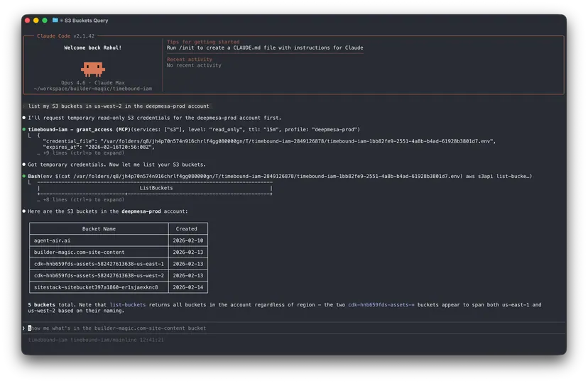 Screenshot of Timebound IAM