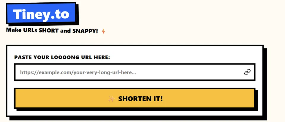 Screenshot of tiney.to