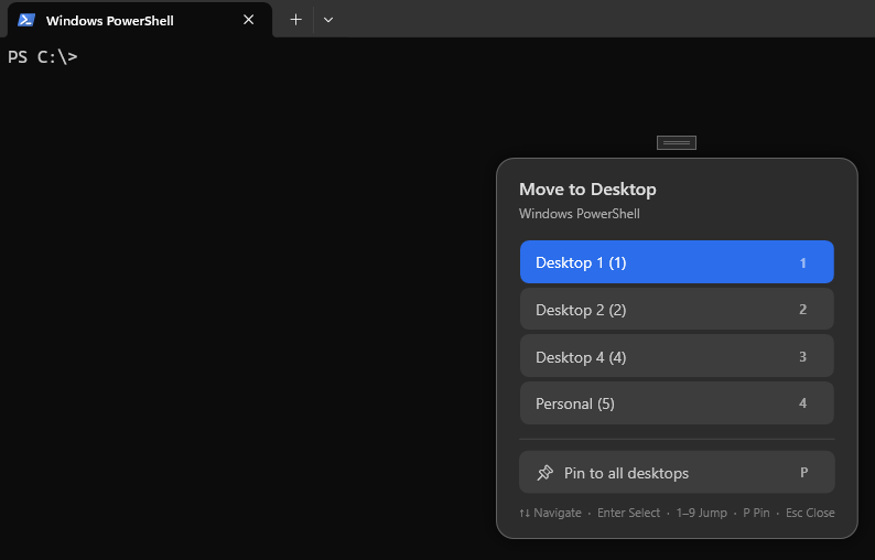 Screenshot of VirtualDesktopUtils