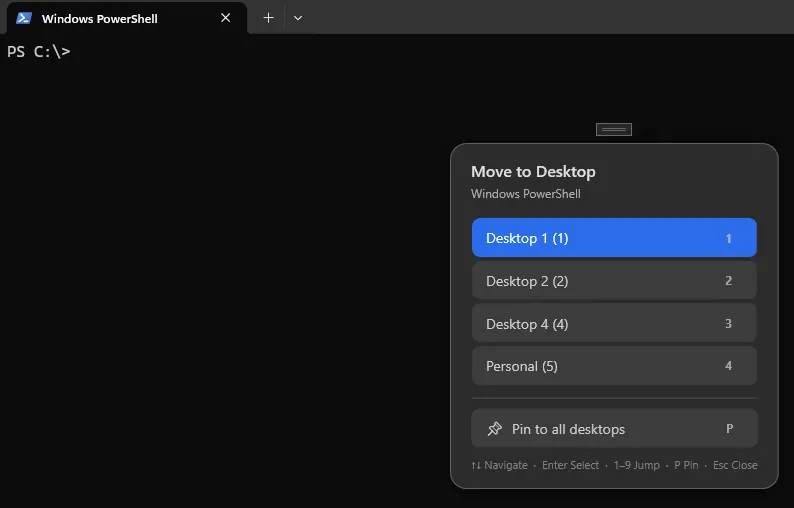 Screenshot of VirtualDesktopUtils