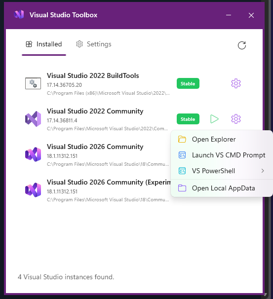 Screenshot of Visual Studio Toolbox