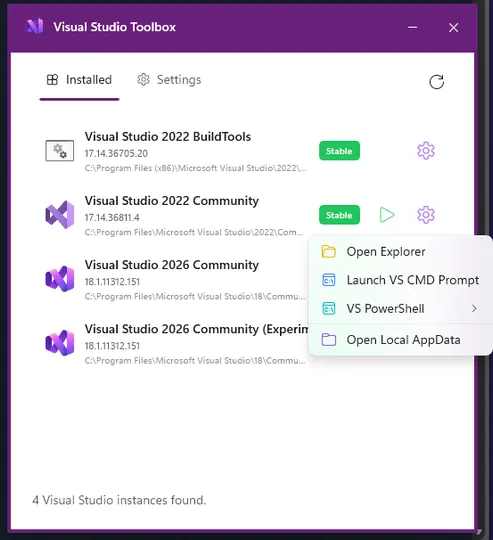 Screenshot of Visual Studio Toolbox