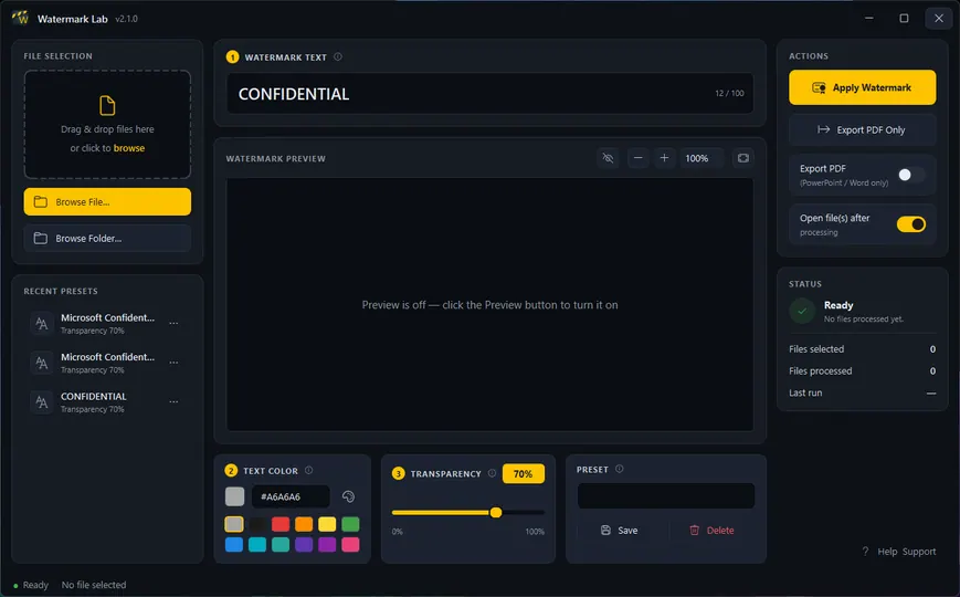 Screenshot of Watermark Lab