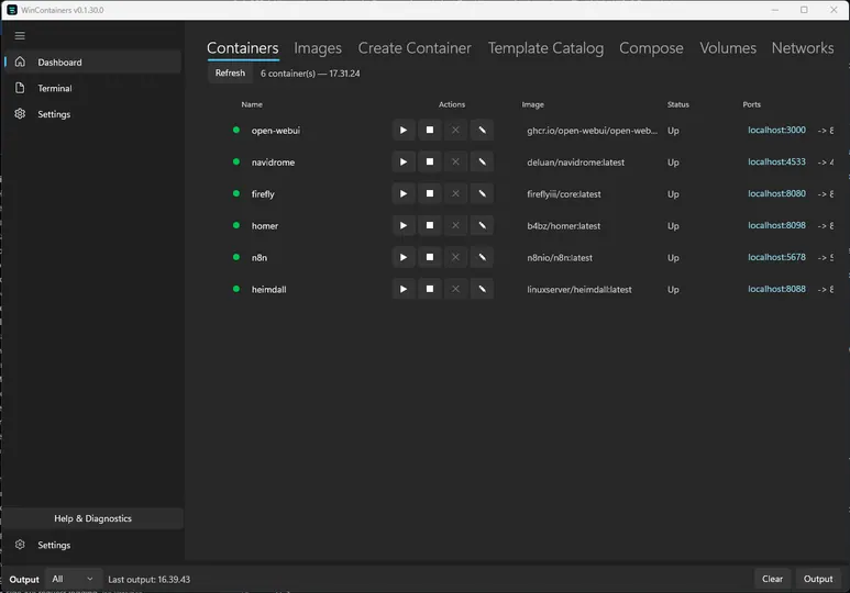 Screenshot of WinContainers